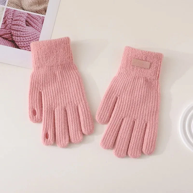 Women Autumn Winter Touch Screen Gloves Gloves Skiing Riding Work Full Finger Mittens Warm Knitted Gloves Sport Cycling