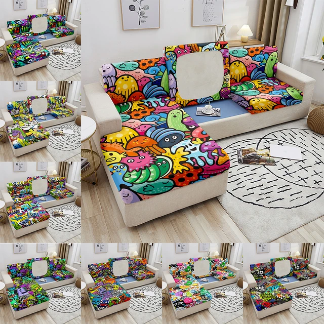 Housse de coussin de siège de canapé de dessin animé housses de siège de  canapé élastiques pour salon housse de canapé lavable housse amovible  1/2/3/4 places - AliExpress