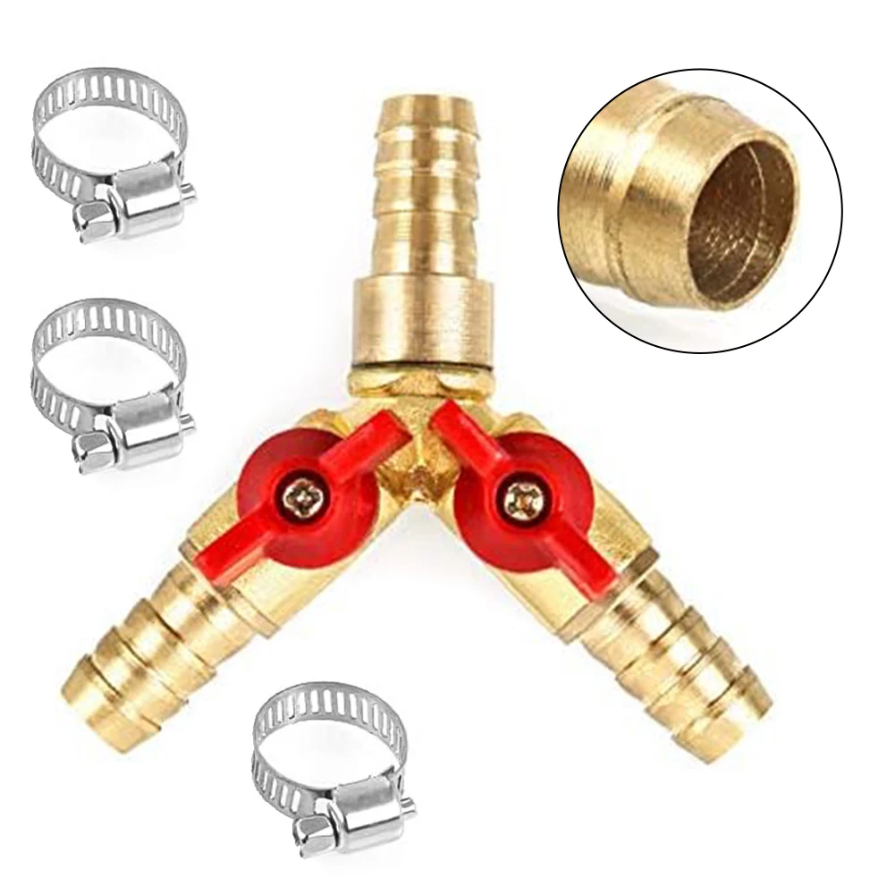 

3 Way Hose Connector Y Splitter Ball Valve For Joinery Faucet Air Water Gas Pagoda Pointed Valve Garden Tool Accessories