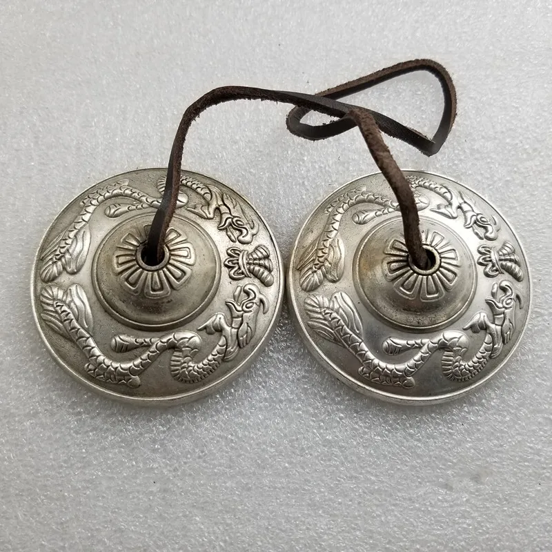 Handmade Brass Tinkle Bell Sound Healing Buddhist Tingsha Bells Yoga Meditation Hand Bells Orff Musical Instruments for Children