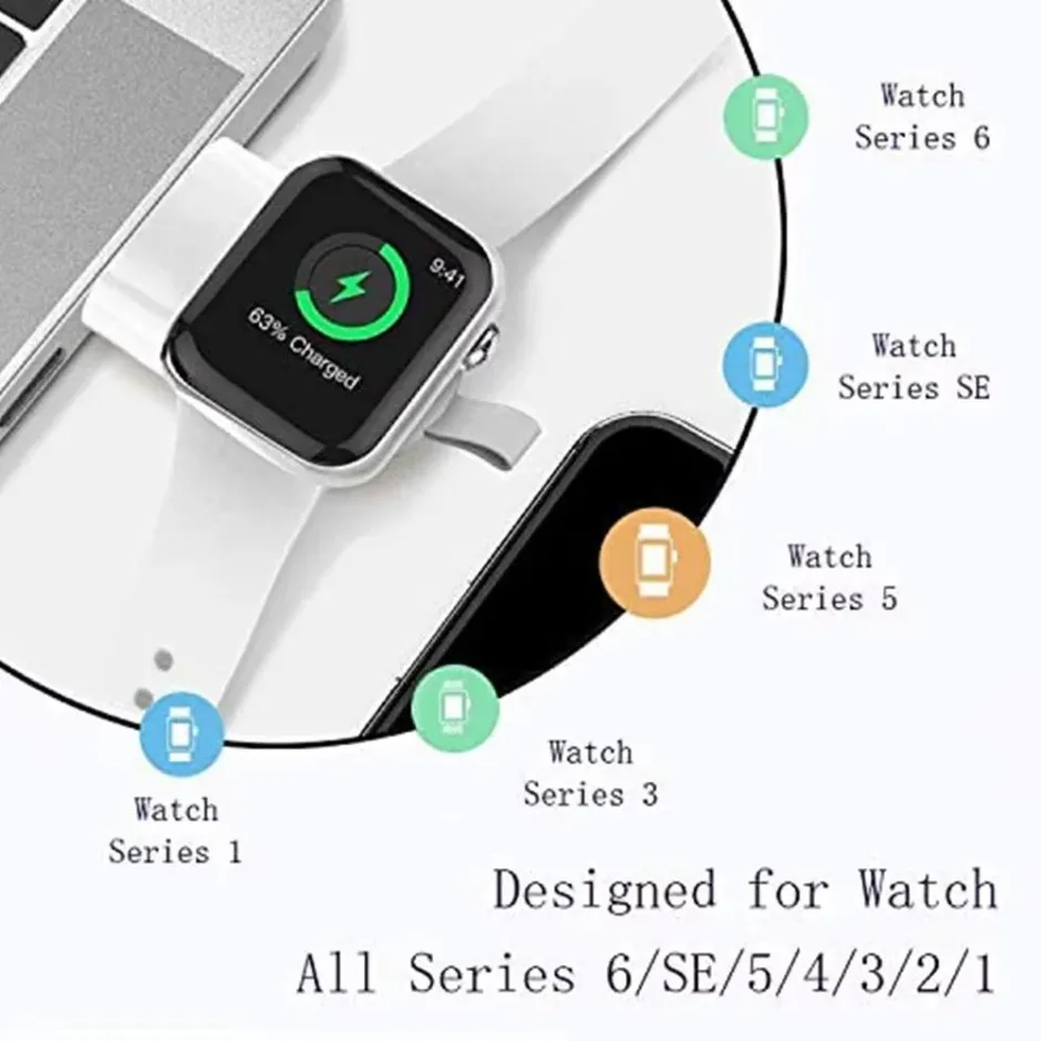 Wireless Charger Mini Magnetic Wireless Charger Dock For Apple Watch Series 9 8 7 6 5/SE/3/2 Portable Wireless Charging Cable Charger For Iwatch wireless charger