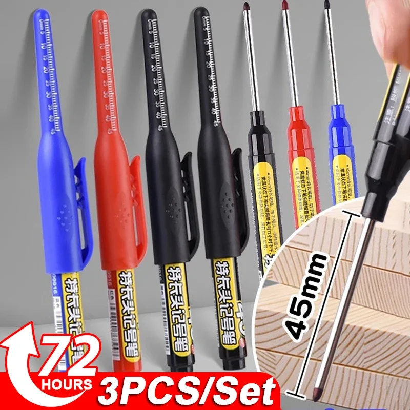 Markers Pen 45mm Deep Hole Long Nib Head Markers Deep Drill Hole Long Nib Scriber Multifunction