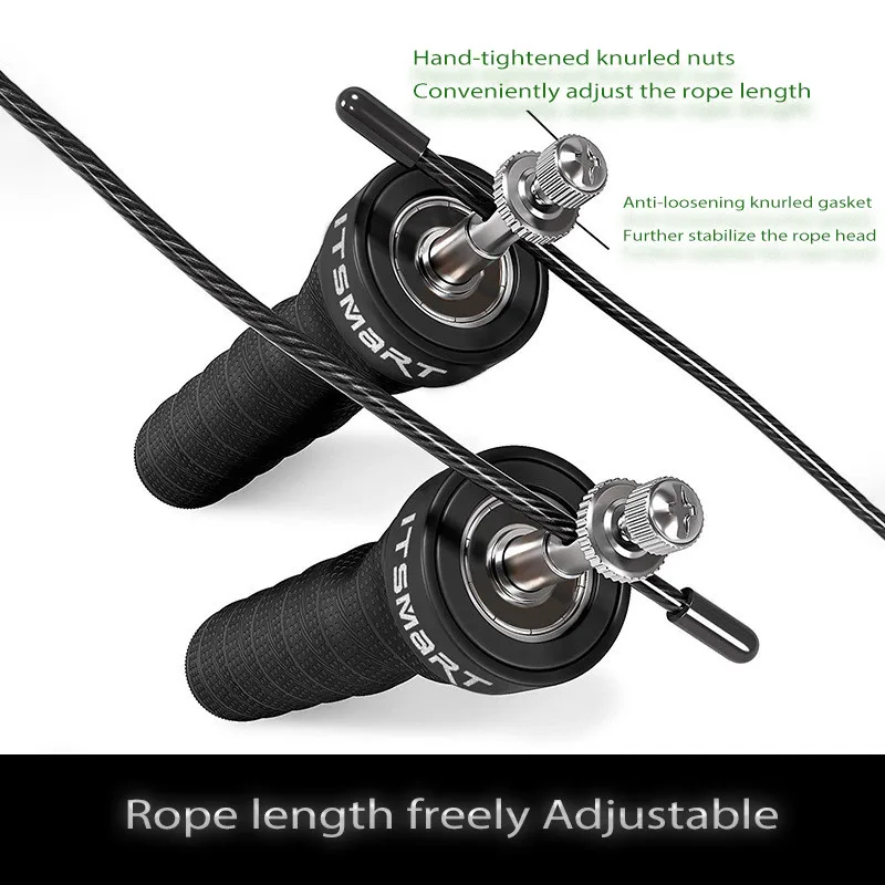 Athletic Works Adjustable Weighted Jump Rope, Adjusts up to 9' Length, Black