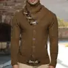 Stylish Men Sweater Long Sleeve Streetwear Super Soft Knitting High Collar Sweater Cardigan Sweater 2