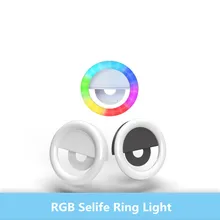 

RGB LED Selfie Ring Light For Mobile Phone Lens Portable RGB Colorful Flash Light Lamps For YouTube Cellphone Live Fill Lighting