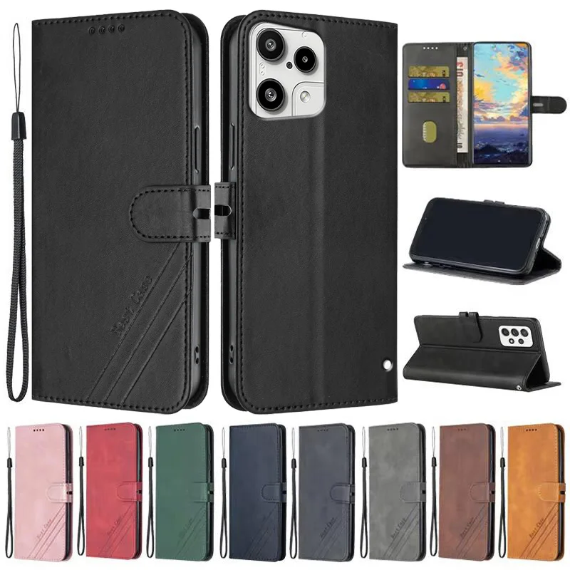 Leather Flip Case with Magnetic Wallet Book Cover