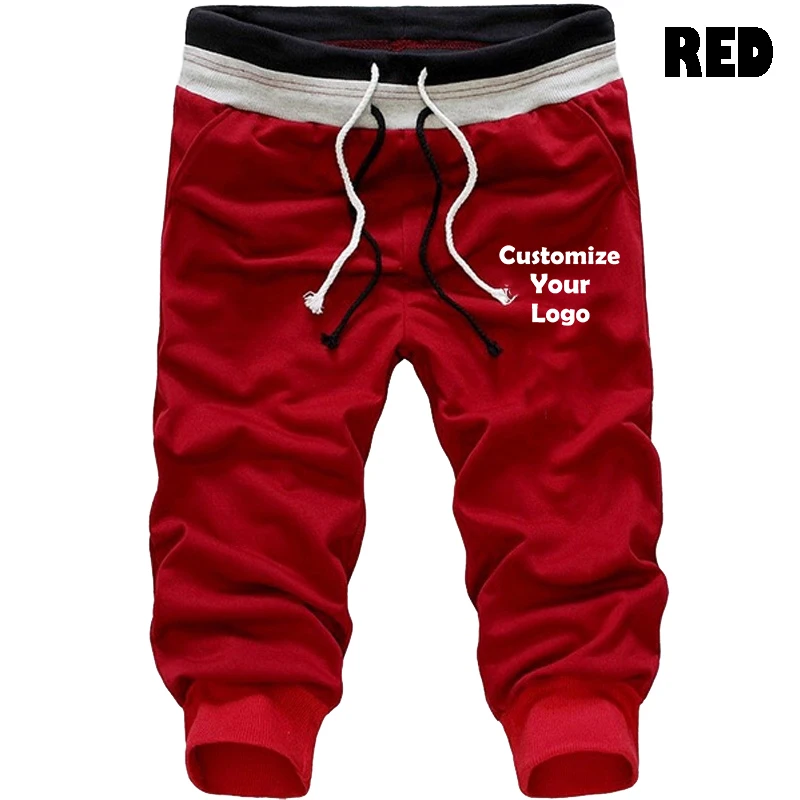 Custom Logo Summer Short Pants Men Breathable Thin Calf-Length Short Sweatpants Loose Running Pants Casual Cropped Trousers цена и фото