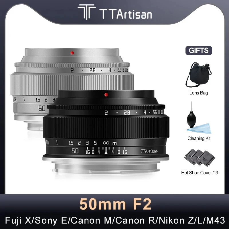 Ttartisan 50Mm F2 Messa A Fuoco Manuale Prime Full Frame Lens Per Leica L Fuji Xf Nikon Z M43 Sony E Canon Rf A6600 A7S Xt30 Xs10 Z8 R8