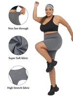 Plus Size Super Soft Biker Shorts For Women No See Through Workout Running Yoga Athletic Shorts 6"Inseam RUNNING - Image 4
