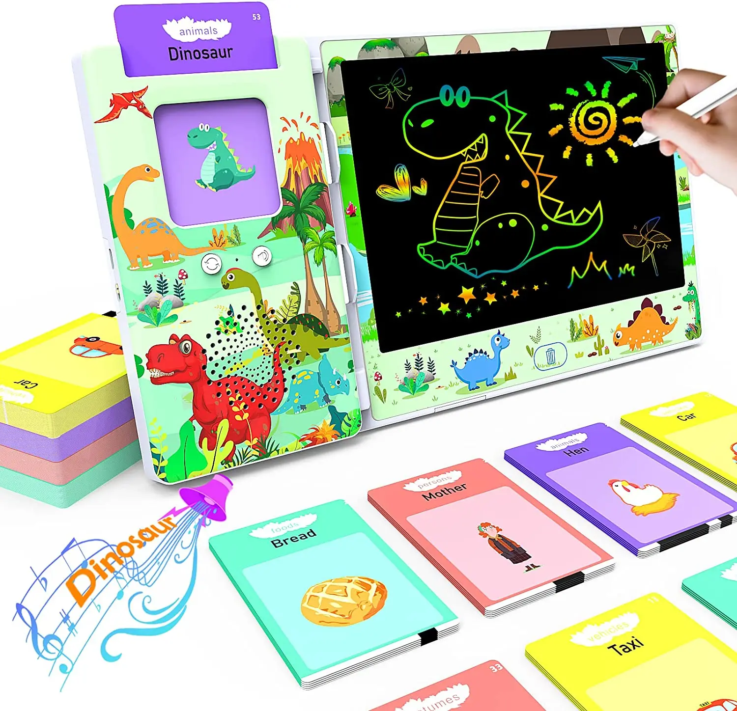 Talking Flash Cards with LCD Writing Tablet Speech Therapy Toys for Toddlers Autism Sensory Toys 224