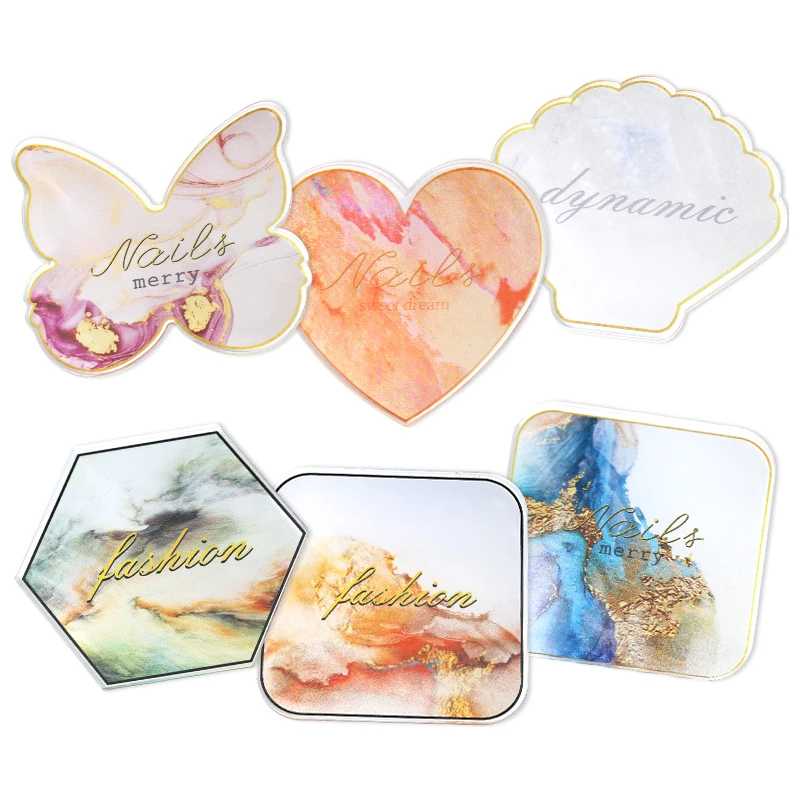 Nail Art Acrylic Palette Display Board Gel Nail Painting Color Mixing Palette Display Shelf Art Tool Heart Butterfly Shape