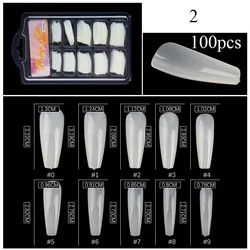 Natural Transparent Seamless Full Coverage False Nail Tips - 100pcs/box (2)