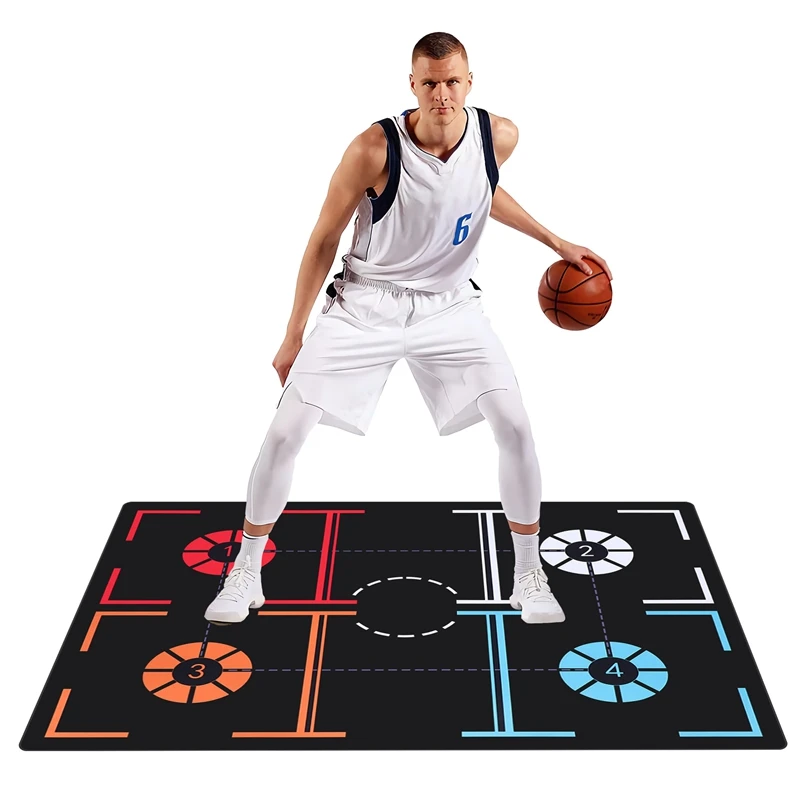 

Standard Basketball Training Mat Non-Slip Foot Practice Mat Dribble Control Auxiliary Footstep Mat 108 X 76Cm For Adults