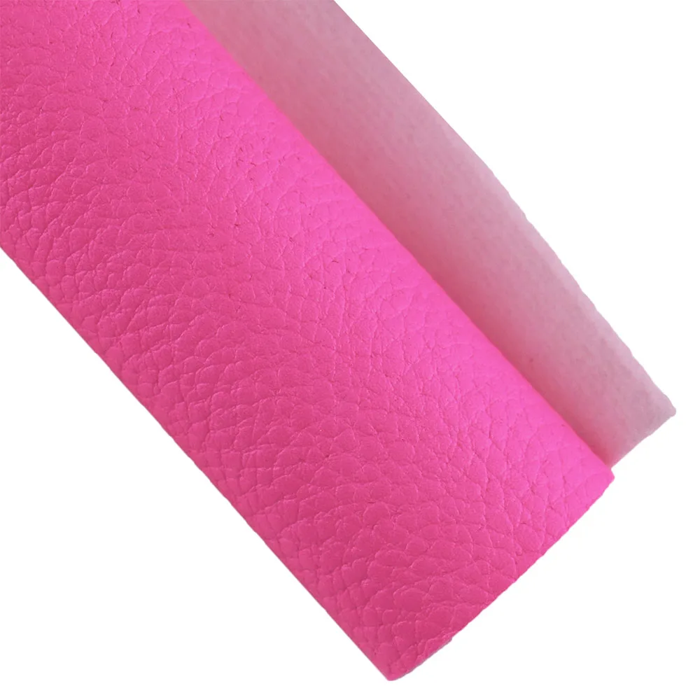 Leather Fabric Neon Pink Yellow Litchi Textured Faux Synthetic PU Leather Fabric Handbags Bows Sewing Craft DIY H0469