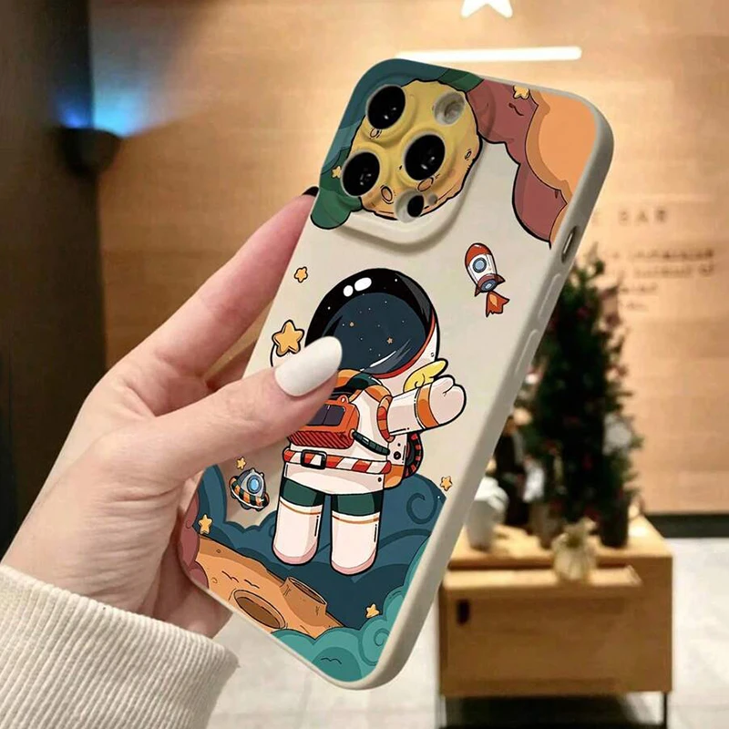 Cartoon Astronaut Phone Case – Stylish and Durable Protective Cover