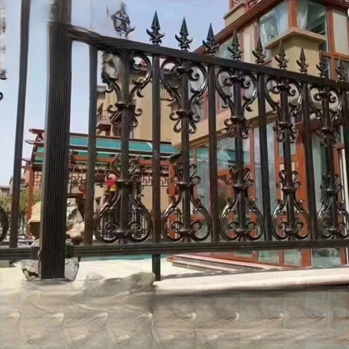 Aluminum art guardrail villa fence Aluminum alloy outdoor railings residential balcony courtyard wall fence household guardrail