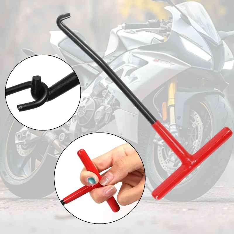 Exhaust Spring Puller Tool Snowmobile ATV Motorcycle Muffler Exhaust Stand Removal Tool T-Handle Type with Rubber Coating