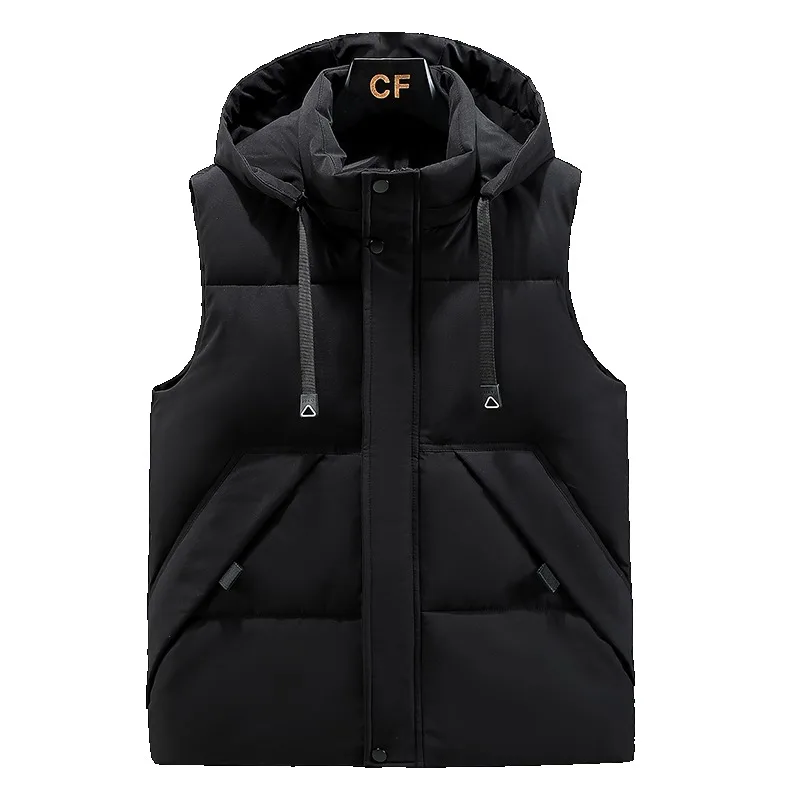 Oversize Vest 6XL 7XL 8XL Double Sided Wear 2023  New Winter Men Thick Hooded Vest Warm Waistcoat Windproof Male Streetwear