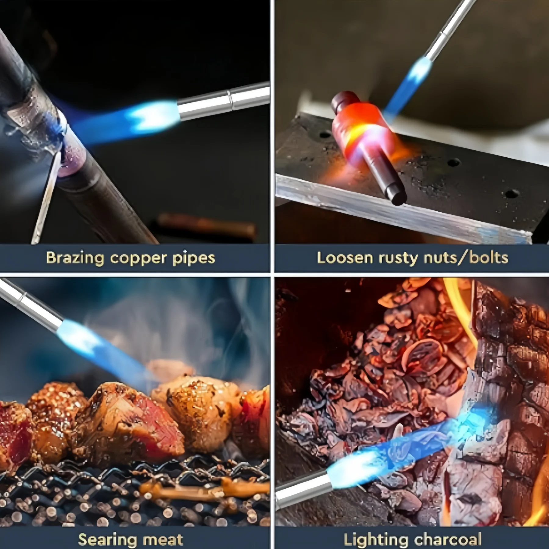 Propane Torch Head Fuel by MAPP MAP PRO Mini Torch Rechargeable Gas Torch Trigger Start Mapp Gas Burner Kit with Igniter(CSA) gas torch,gas burner