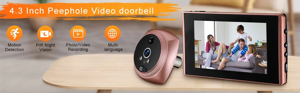 Smart wifi doorbell camera with indoor display and motion sensor € 110,40