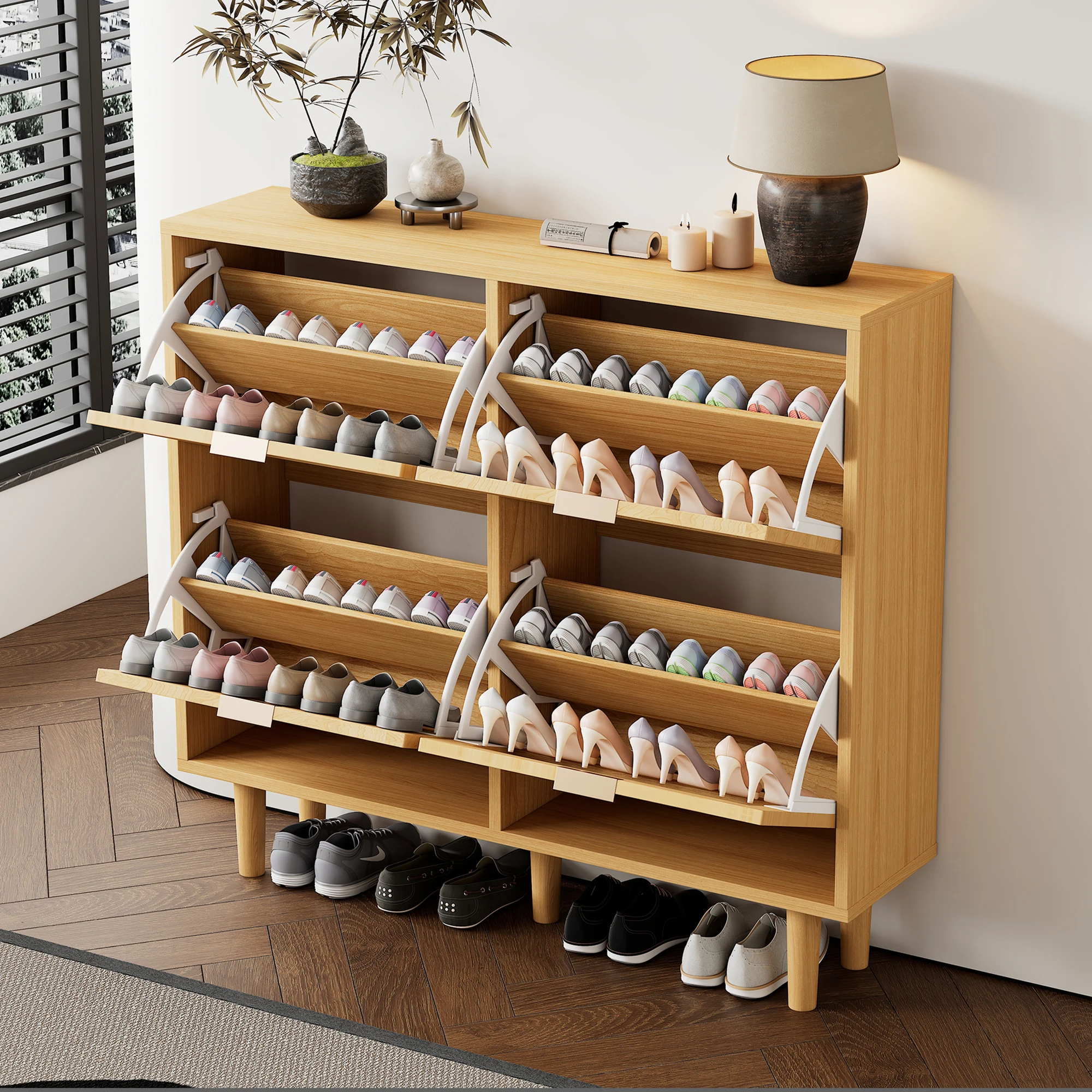 Chest of drawers Shoe Cabinet with 4 Folding drawers Shoe chest of ...