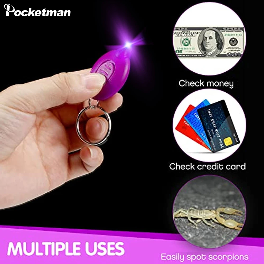 

Black Light UV LED Keychain Flashlight 395nm Ultraviolet Keychain Lights UV Flashlight for Pet Urine Detector