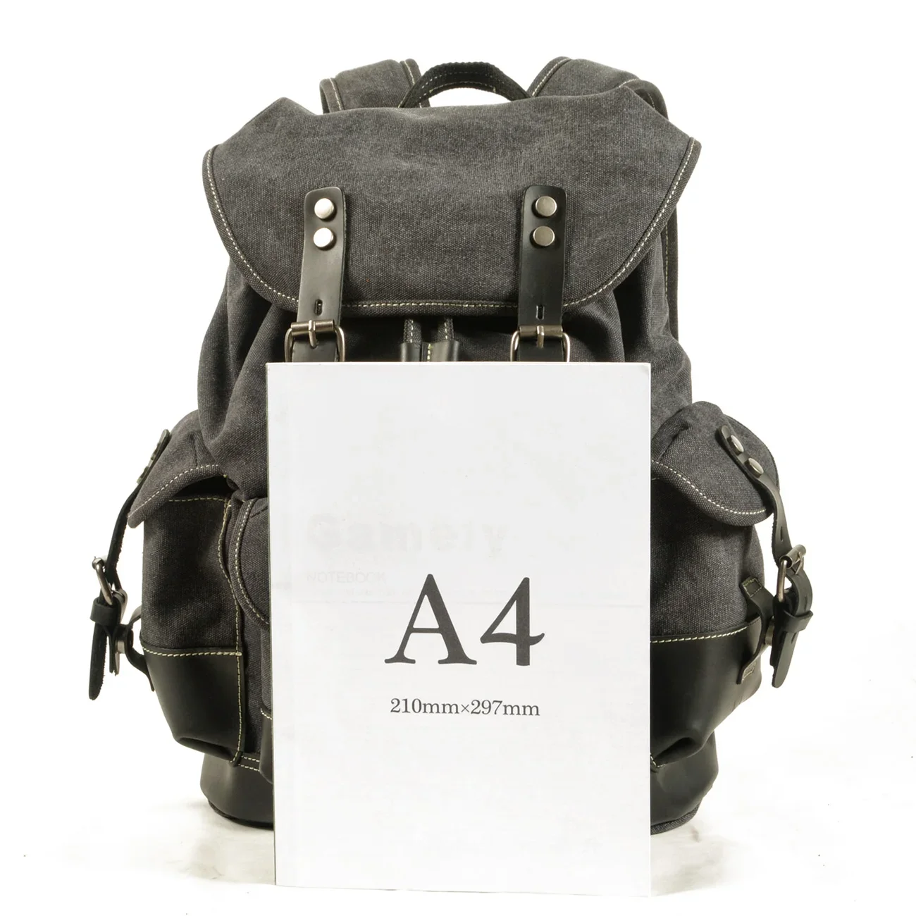 Canvas Leather Casual Backpack for Men