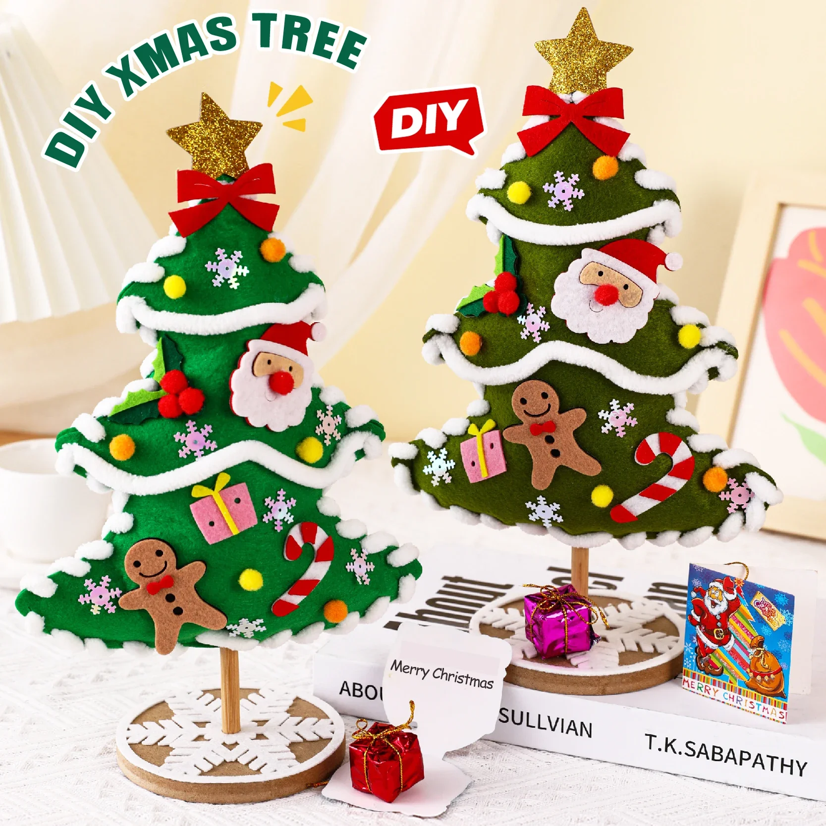 Festive DIY Christmas Tree Craft Kit - Handmade Decoration & Puzzle Toy Set