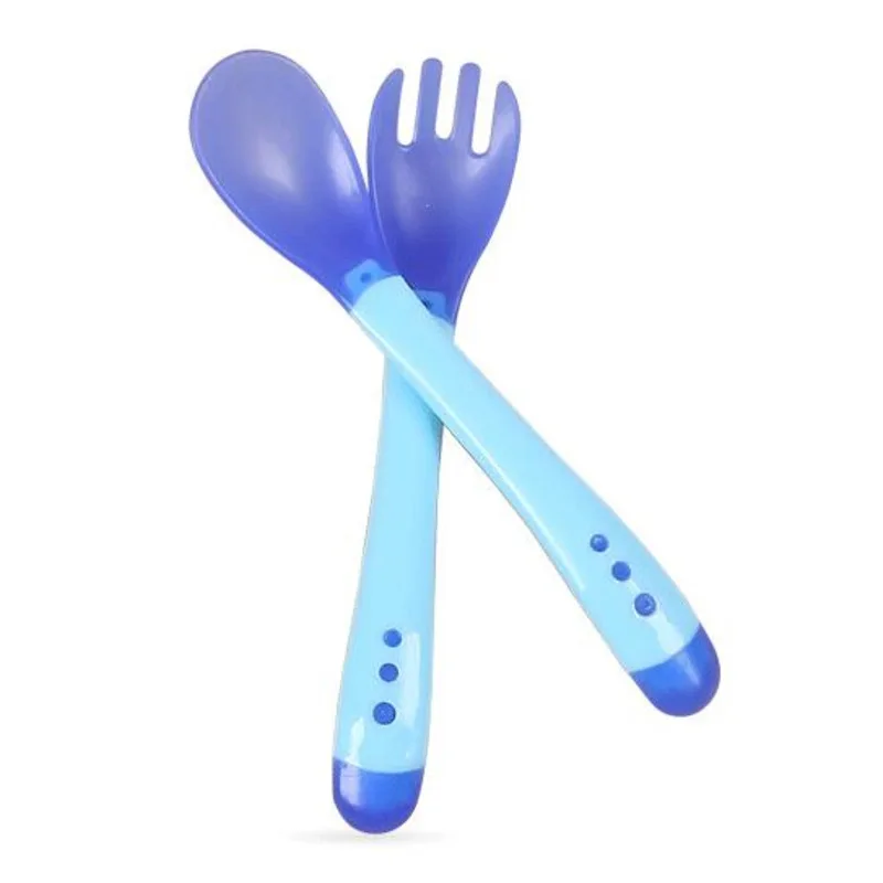 Learning Spoons Silicone Cutlery Set Silicone Feeding Spoon Fork Spoon Set Baby Cutlery Baby Feeding Tableware Set 1 Set
