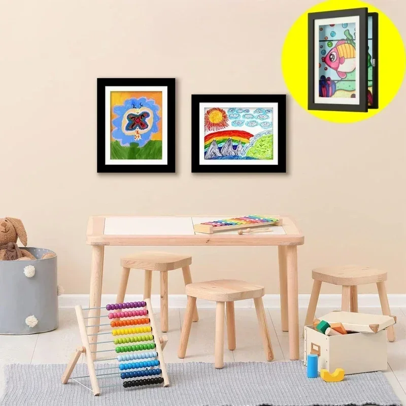 Art frames children magnetic front open changeable for poster photo drawing paintings display