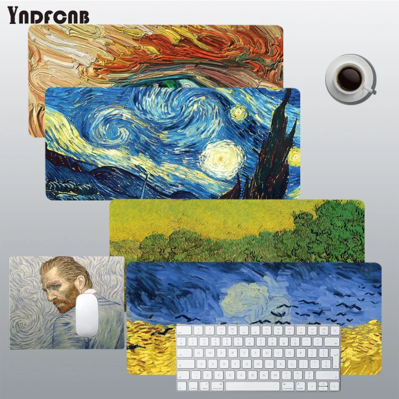 

Van Gogh ART Mousepad Boy Pad Natural Rubber Gaming Mousepad Desk Mat Size For Gameing World Of Tanks CS GO Zelda