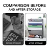 Wall file rack with bottom flat tray, office hanging folder magazine rack, including designer label hook set 4