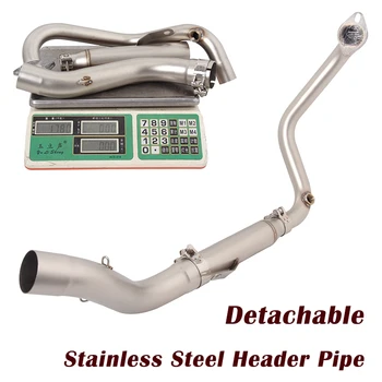 For Zontes GK350 T1 T2 2022-2024 Motorcycles Exhaust Tips Muffler Header Pipe Front Link Tube Stainless Steel