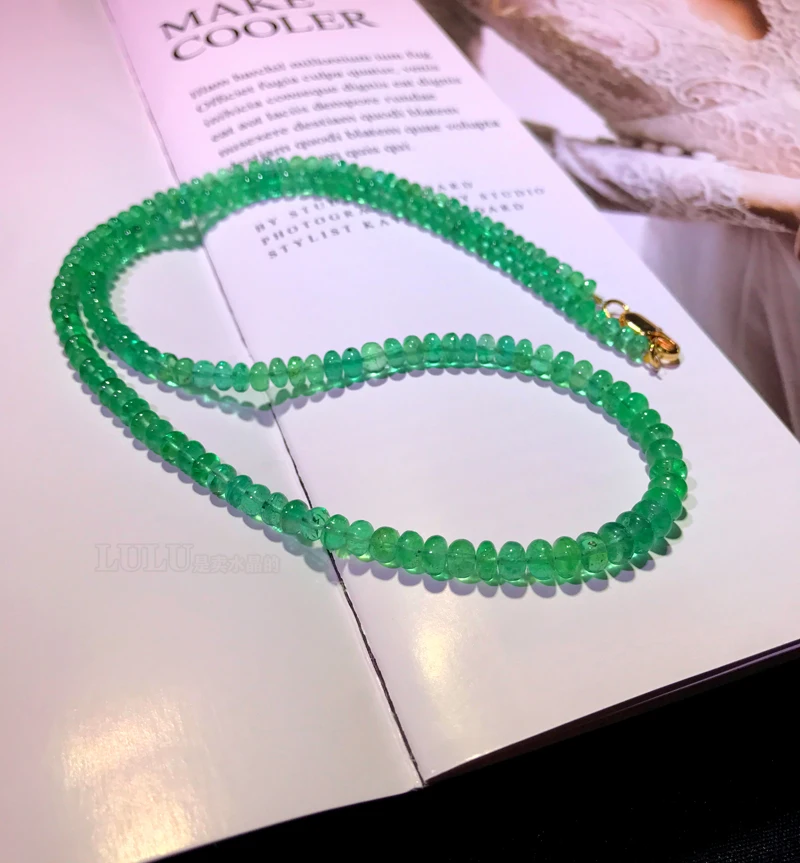 

AAA Emerald green roundelle 3-5mm chocker necklace 40CM nature wholesale beads AA gemstone for woman gift