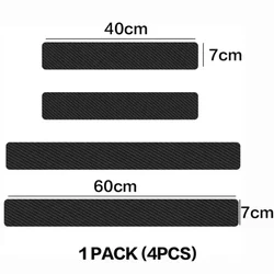 4pcs Universal Carbon Fiber Leather Car Door Sill Protector - Waterproof Anti - Scratch Strips (Carbon Fiber)