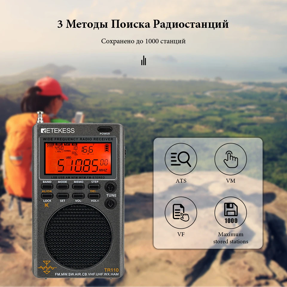 Retekess TR110 радиоприёмник радио все волны SSB на коротких волнах ...