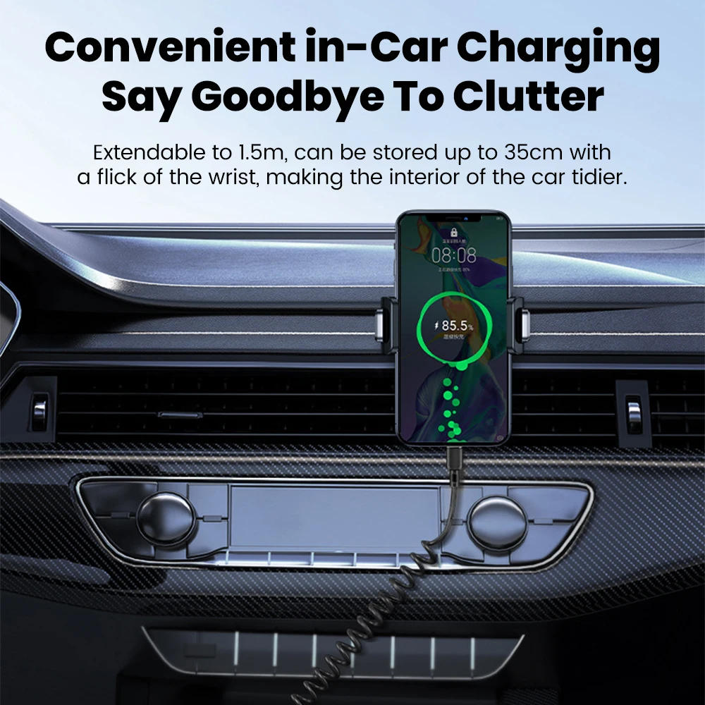 66W Fast Charging Car Spring Telescopic USB Type C Cable Portable Type C to Type C Data Cord for iPhone 15 16 Pro Huawei Phone BEST SELLERS