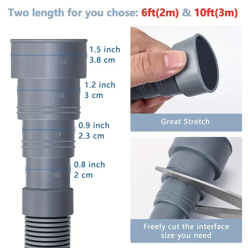 Washing Machine Drain Hose Flexible Dishwasher Drain Hose Extension Kits Corrugated Washer Discharge Hose 1.5 Meter 2.5 Meter 4