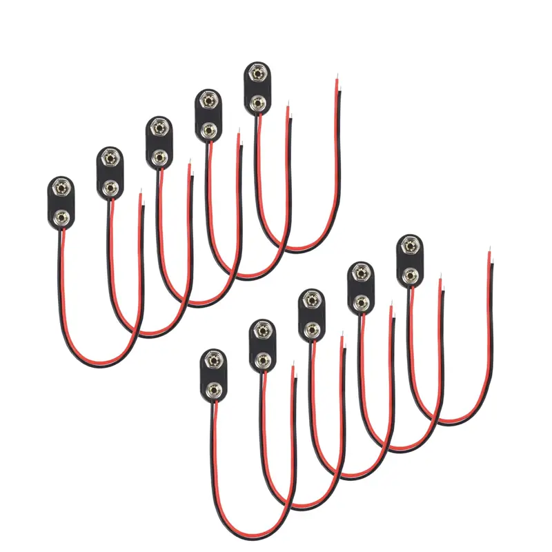 5/10PCS I-Type 9V Battery Connector 9 Volt Battery Clip 9V Battery Clip Connector with Wire and Hard Buckle Plastic Housing image 7