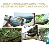 WESTTUNE Outdoor Camping Hammock with Mosquito Net Automatic Quick Opening Hanging Hammocks Fabric Hanging Sleeping Swing Bed 6