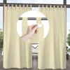 1PC Contemporary Outdoor Curtain-Detachable Tab Top,Water-Resistant, Light-Filtering Polyester, Easy Install Privacy Screen 1