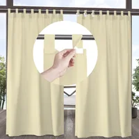 1PC Contemporary Outdoor Curtain-Detachable Tab Top,Water-Resistant, Light-Filtering Polyester, Easy Install Privacy Screen 1