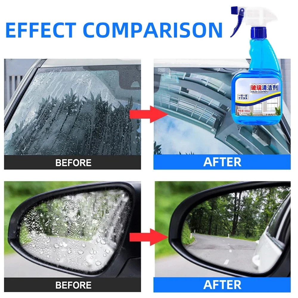 Car Glass Oil Film Remover Windshield Cleaner Dirt Removal Spray for Window Bathroom with Scraper Cleaning Tool for vw Polo Beet