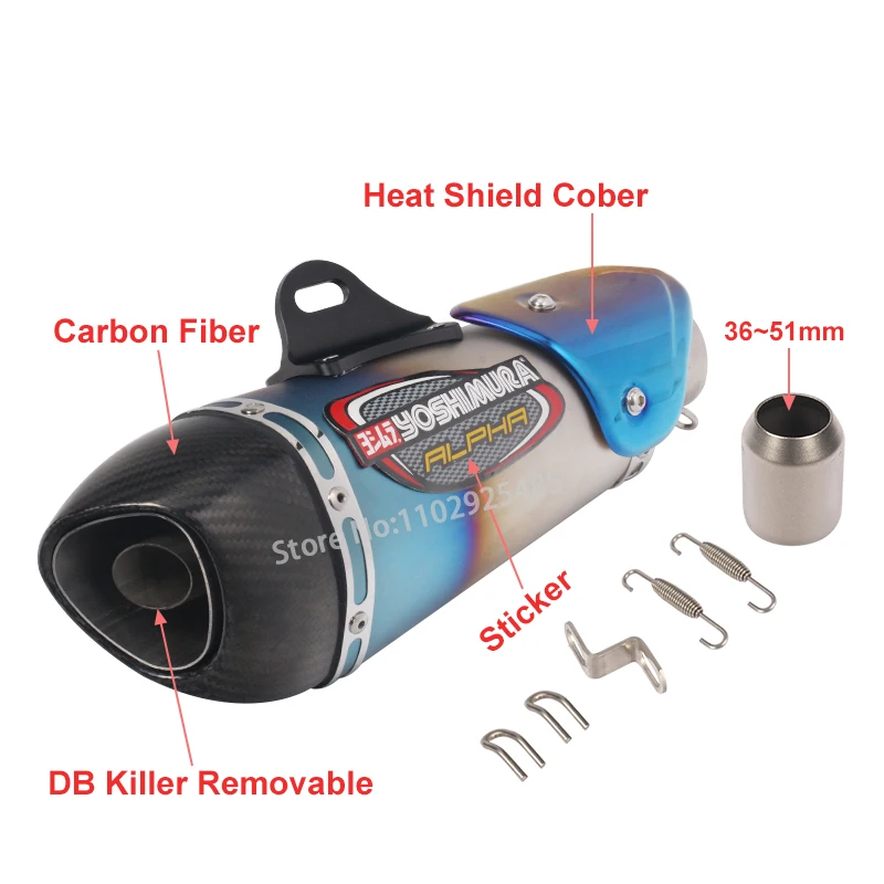 Universal Motorcycle Yoshimura ALPHA Exhaust Pipe Carbon Muffler