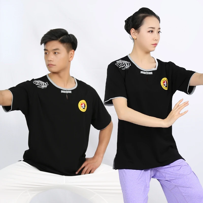 Martial Arts Printing T shirt Short sleeved Clothing Kung Fu Shirt