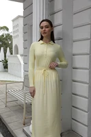AP 2025 printemps et été femmes col rabattu t-shirt doux dame coton mélange jupe confortable décontracté 3