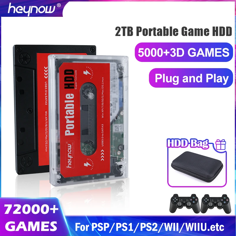 Heynow External 2tb Hdd Game Hard Drive Disk For Pc Laptop Windows Mac Os Game Console For Ps2 Ps1 Wii N64 Wiiu Ss Nds Md Handheld Game Players Aliexpress