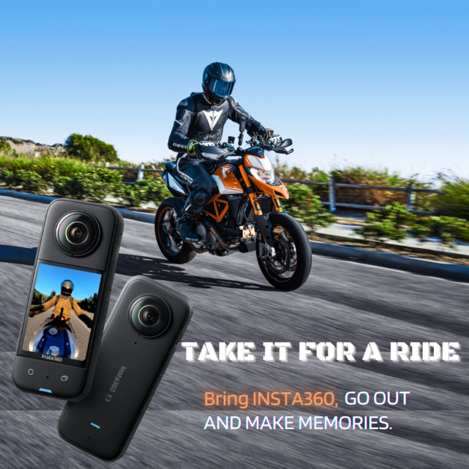 Insta360 X3 Motorcycle and Bike Kit Sports Action Camera Bundle HDR 5.7K  360 72MP 2.29'' Touch Screen 1/2'' Sensor Panorama Cam - AliExpress