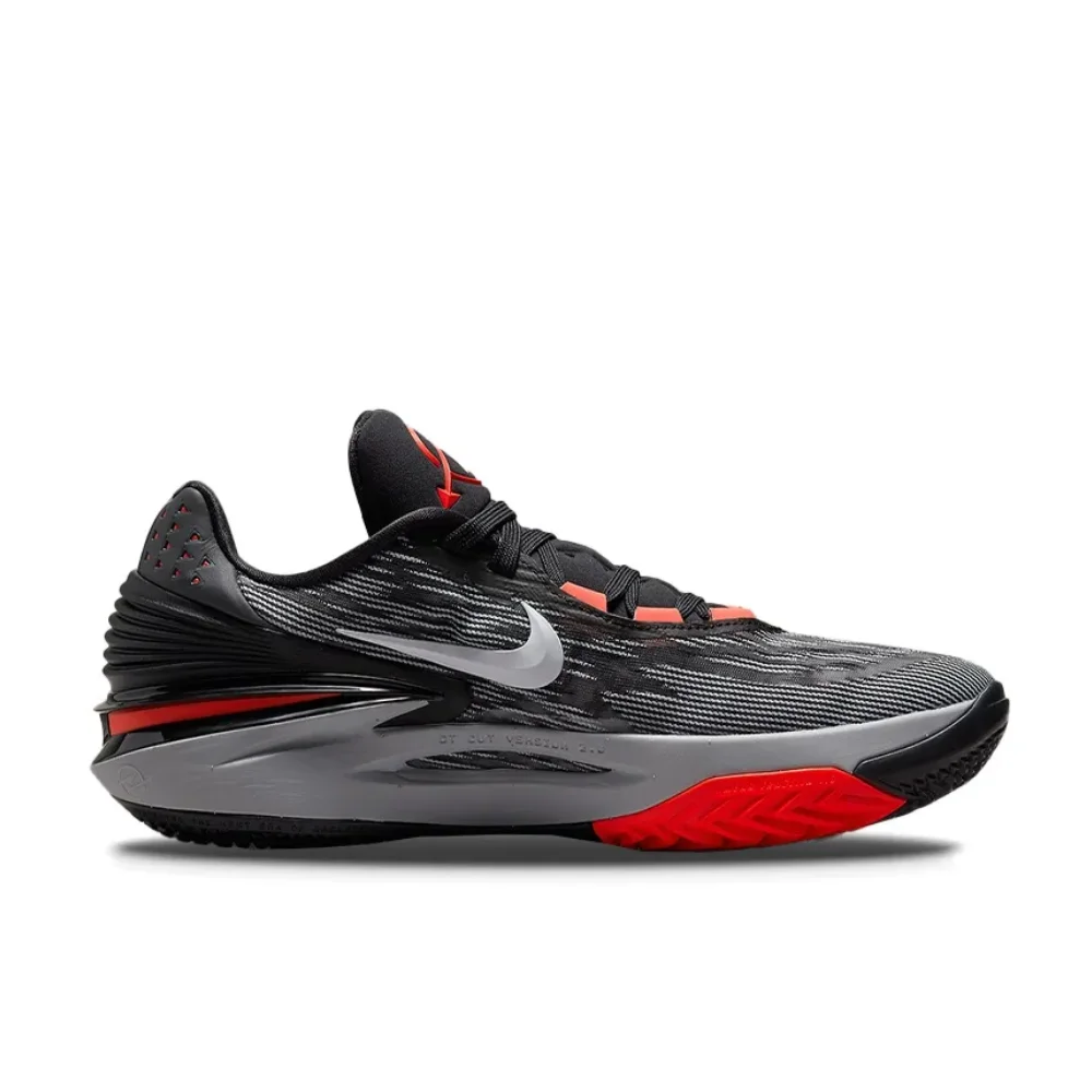 Nike Air Zoom G.T. Cut 2 Men's Low Top Basketball Shoes Shock Absorbing Anti slip Sneakers Black and Red Colorway