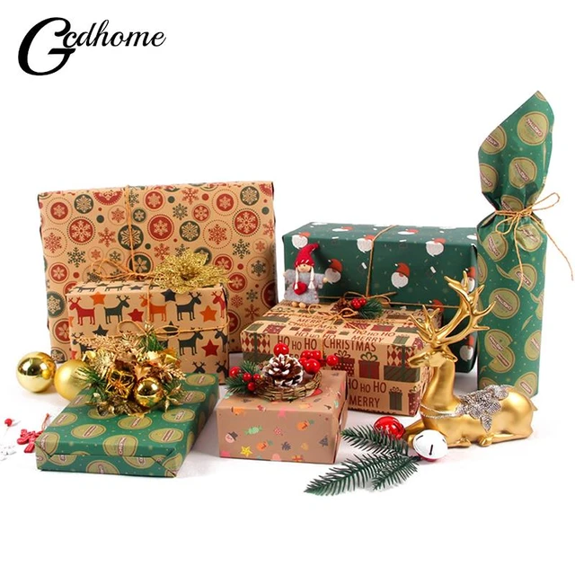 Christmas Gift Wrapping Small Stars, Christmas Trees, Snowflakes Christmas  Special Wrapping Paper Vintage Craft Paper - AliExpress